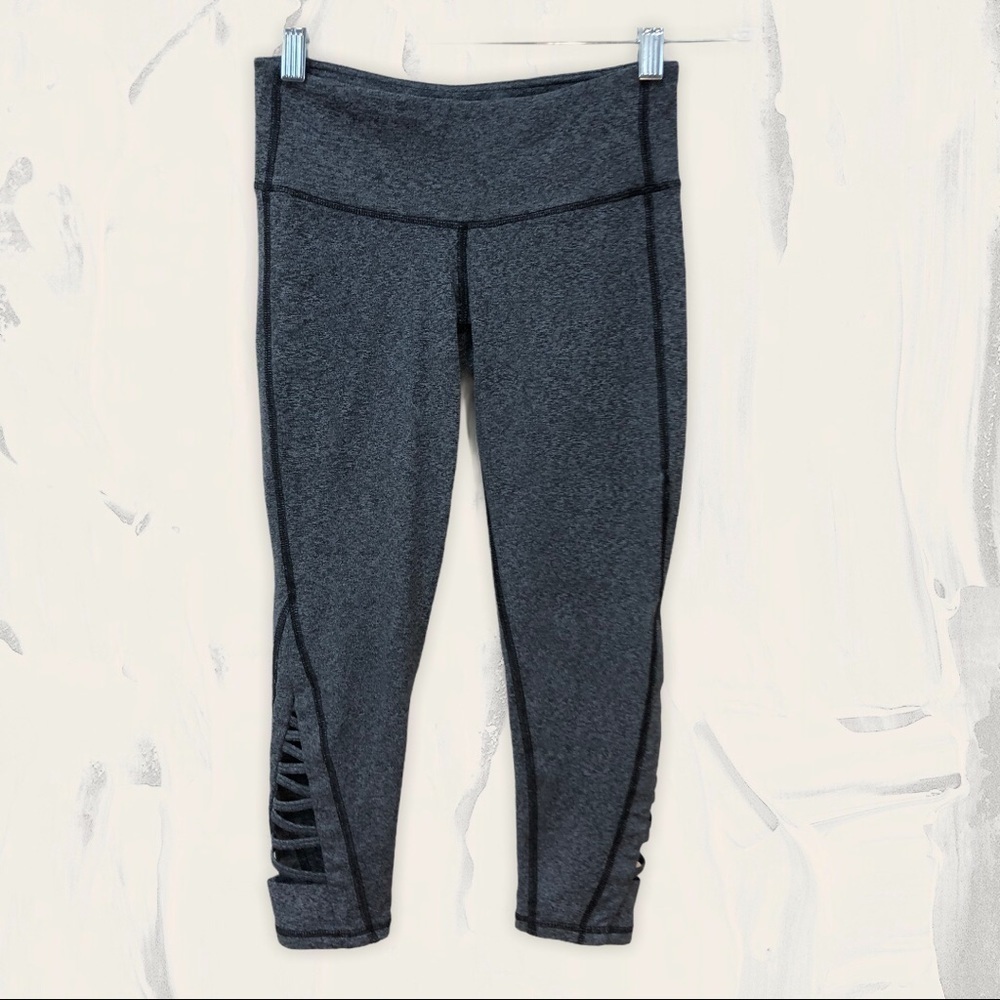 ATHLETA‎ grey lace up crop legging xxs